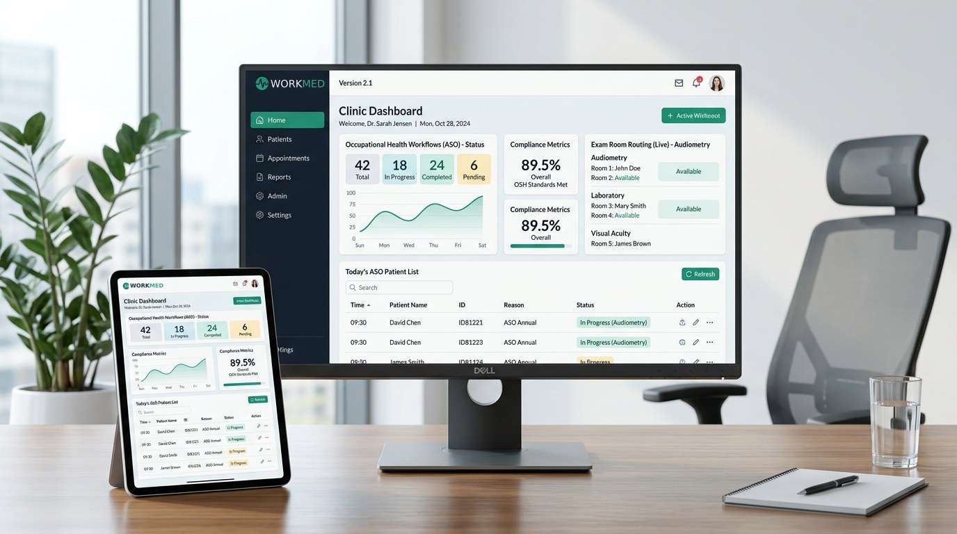 Interface do WorkMed para operações clínicas